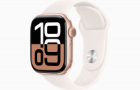 Apple Watch Series 10 46mm Rose Gold Aluminum Case with Sport Band Light Blush (M/L, 150-200mm)   
