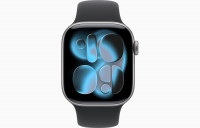 Apple Watch Series 11 42mm Space Gray Aluminum Case with Sport Band Black (M/L, 150-200mm)
