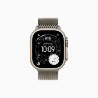 Apple Watch Ultra 3 49mm Natural Titanium Case with Natural Titanium Milanese Loop (Medium 155–185mm)