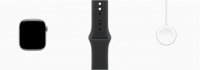 Apple Watch Series 11 42mm Space Gray Aluminum Case with Sport Band Black (S/M, 130-180mm)