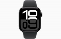 Apple Watch Series 10 42mm Jet Black Aluminum Case with Sport Band Black (S/M, 130-180mm)  