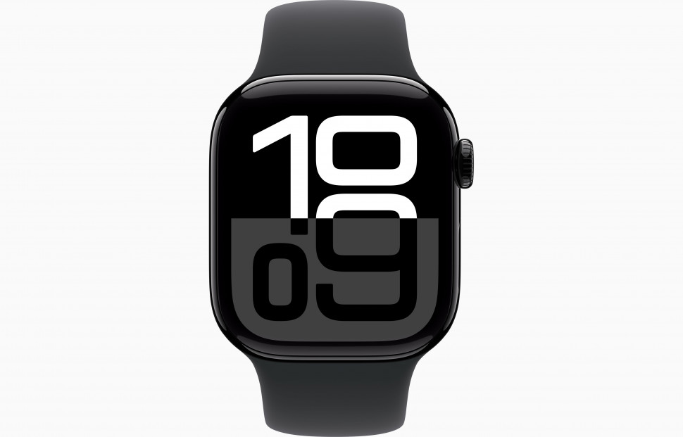 Apple Watch Series 10 42mm Jet Black Aluminum Case with Sport Band Black (S/M, 130-180mm)  