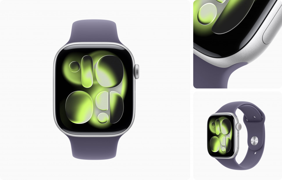 Apple Watch Series 11 42mm Silver Aluminum Case with Sport Band Purple Fog (M/L, 150-200mm)
