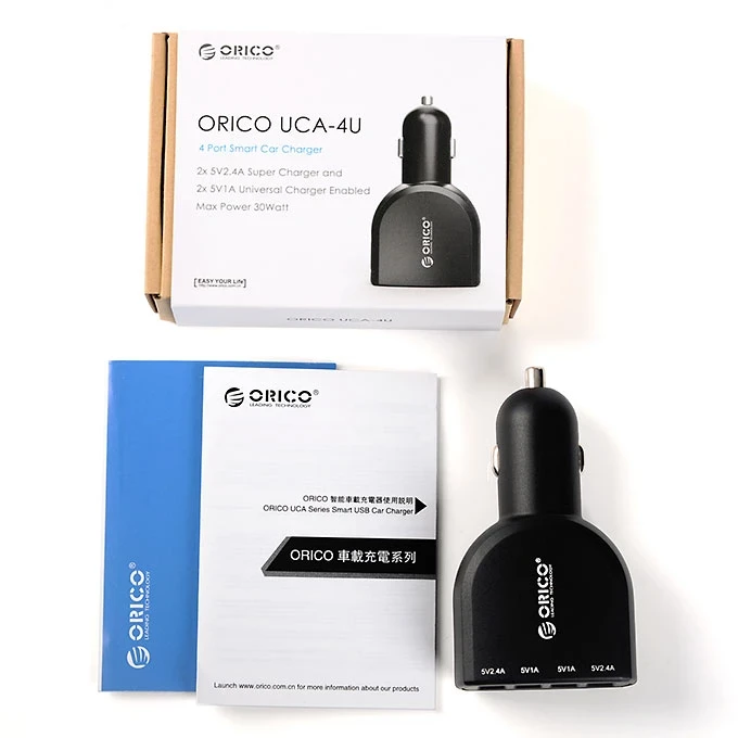 4-портовое автомобильное зарядное устройство ORICO (UCA-4U-BK)