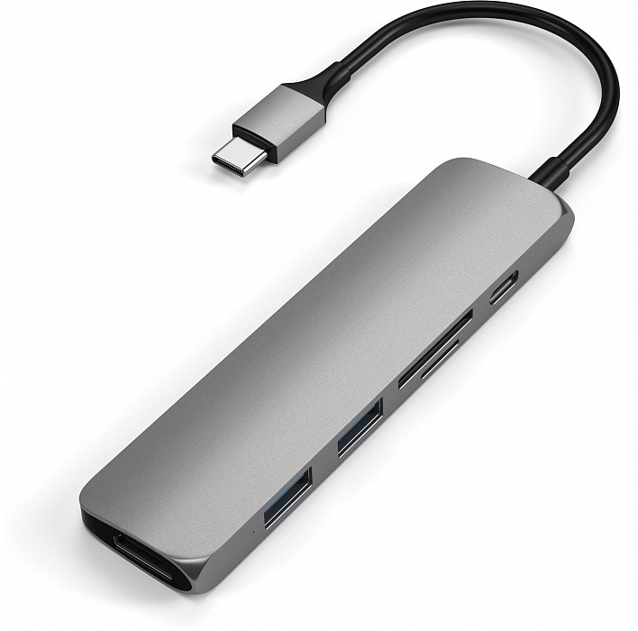 USB-концентратор Satechi Slim Multi-Port V2 Серый космос