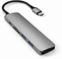 USB-концентратор Satechi Slim Multi-Port V2 Серый космос USB-концентратор Satechi Slim Multi-Port V2 Серый космос