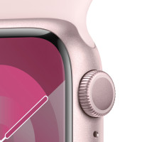 Apple Watch Series 9 45mm Pink Aluminum Case with Sport Band Light Pink (S/M, 130–180mm)
