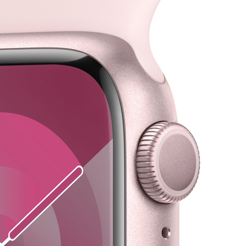 Apple Watch Series 9 45mm Pink Aluminum Case with Sport Band Light Pink (S/M, 130–180mm)