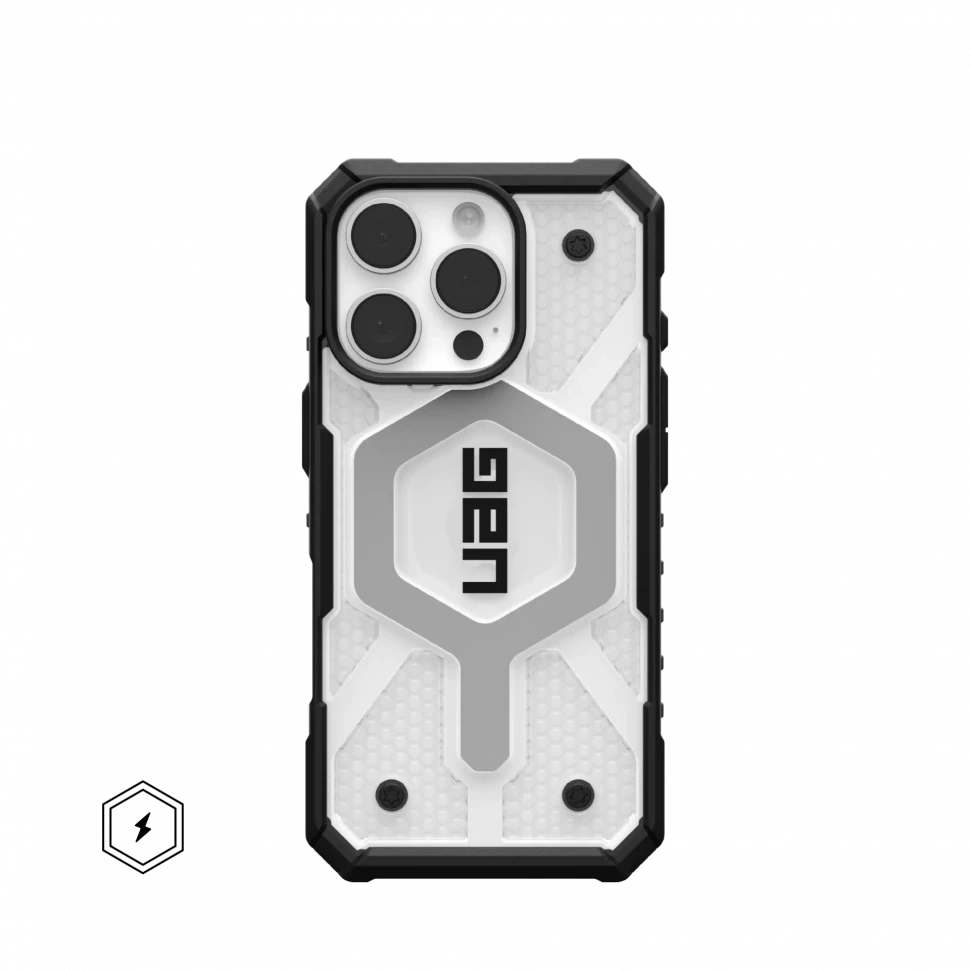 Чехол UAG Pathfinder Clear для iPhone 16 Pro (Ice/Silver)