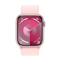 Apple Watch Series 9 41mm Pink Aluminum Case with Textile Sport Loop Light Pink Apple Watch Series 9 41mm Pink Aluminum Case with Textile Sport Loop Light Pink