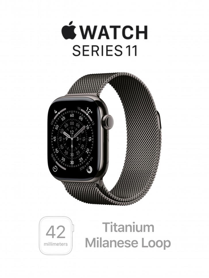 Apple Watch Series 11 42mm Slate Titanium Case with Milanese Loop Slate