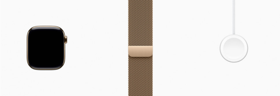 Apple Watch Series 11 46mm Gold Titanium Case with Milanese Loop Gold (S/M, 130-180mm)