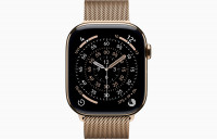 Apple Watch Series 11 46mm Gold Titanium Case with Milanese Loop Gold (M/L, 150-200mm)