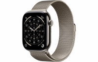 Apple Watch Series 11 46mm Natural Titanium Case with Milanese Loop Natural (M/L, 150-200mm)