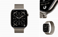 Apple Watch Series 11 46mm Natural Titanium Case with Milanese Loop Natural (M/L, 150-200mm)