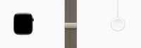 Apple Watch Series 11 46mm Natural Titanium Case with Milanese Loop Natural (M/L, 150-200mm)