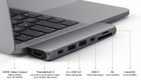 USB-хаб Satechi Aluminum Type-C Pro Hub Adapter для MacBook Pro 13”/15” Серый космос