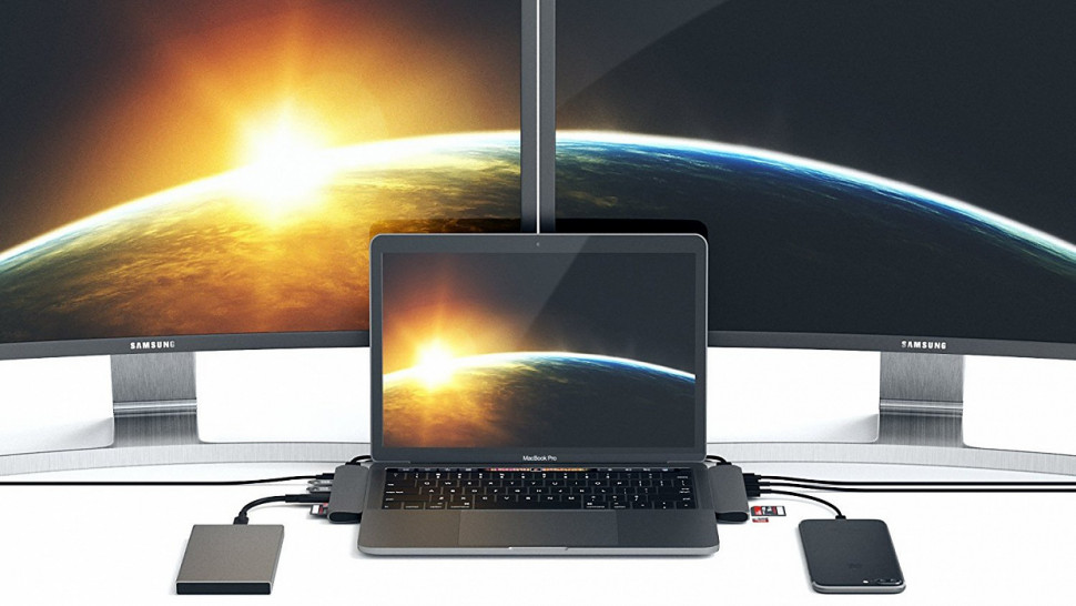USB-хаб Satechi Aluminum Type-C Pro Hub Adapter для MacBook Pro 13”/15” Серый космос