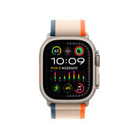 Apple Watch Ultra 2 49mm Titanium Case with Orange/Beige Trail Loop (S/M)