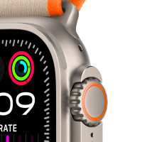 Apple Watch Ultra 2 49mm Titanium Case with Orange/Beige Trail Loop (S/M)