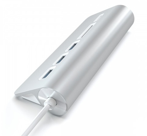 USB-хаб Satechi Aluminum USB 3.0 Hub & Card Reader Серебристый